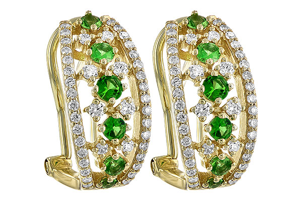 14K Yellow Gold Garnet Earrings