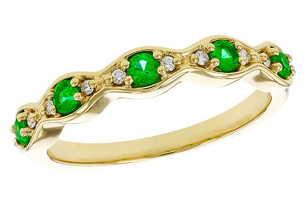 14K Yellow Gold Emerald Anniversary Band