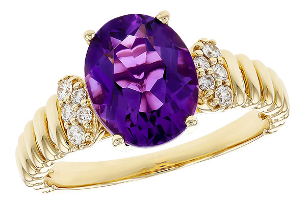 14K Yellow Gold Amethyst Ring