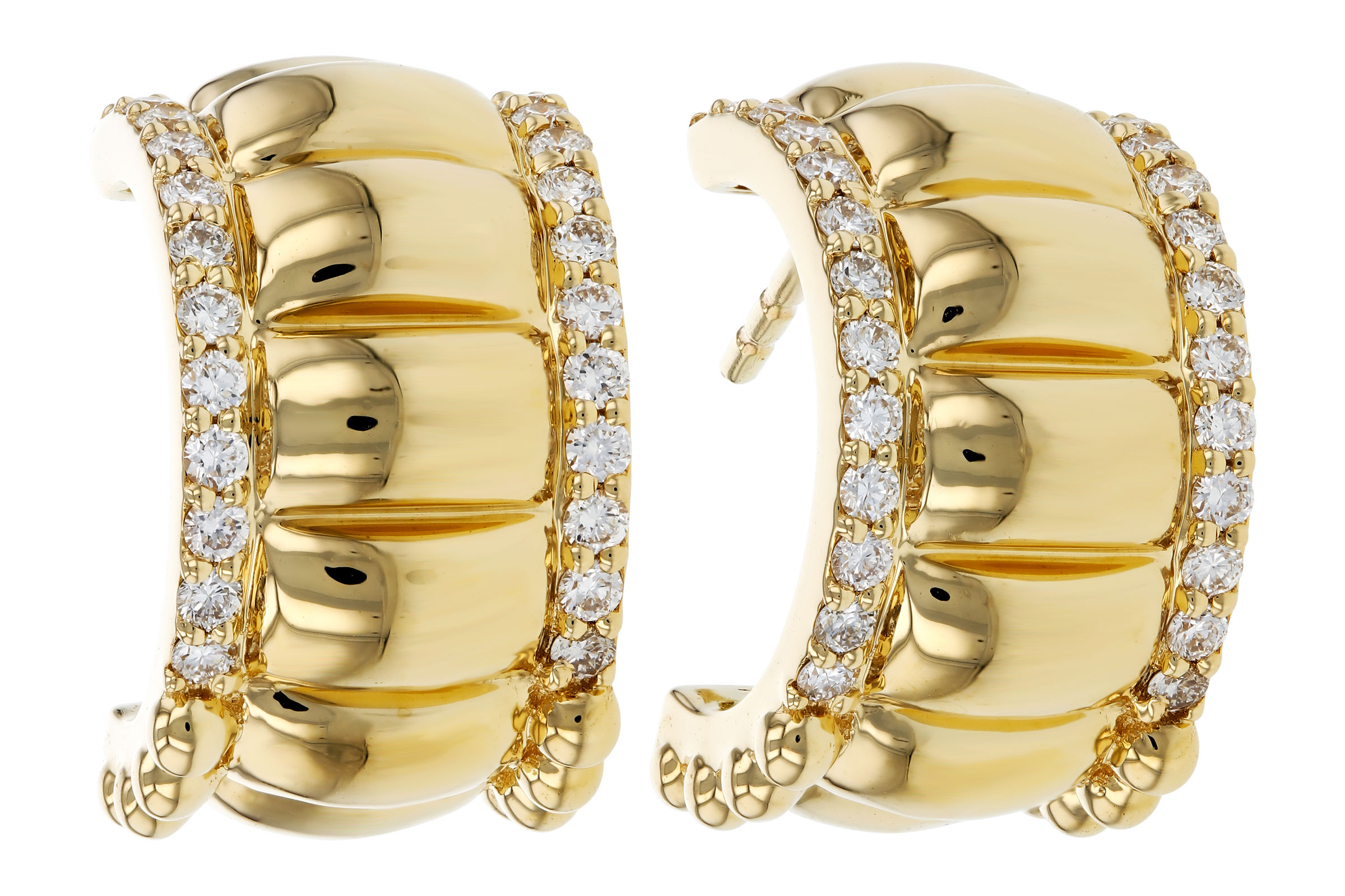 14K Yellow Gold Diamond Earrings