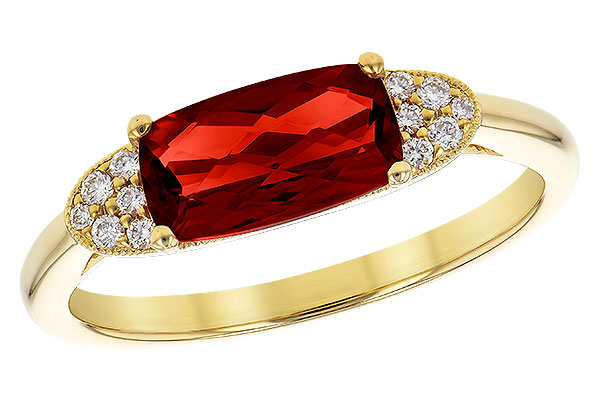 14K Yellow Gold Garnet Ring