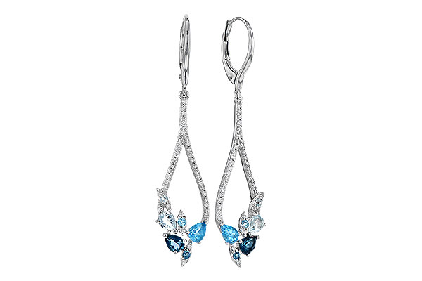 14K White Gold Topaz Earrings