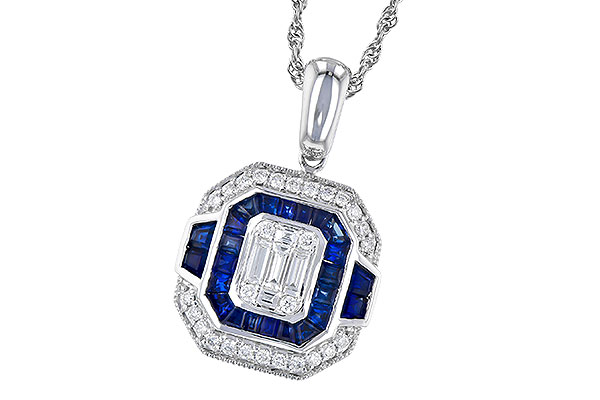 14K White Gold Sapphire Necklace