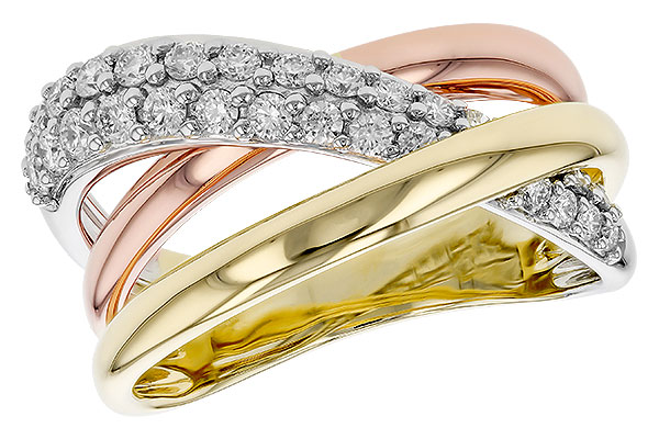 14K Tri-Color Diamond Ring