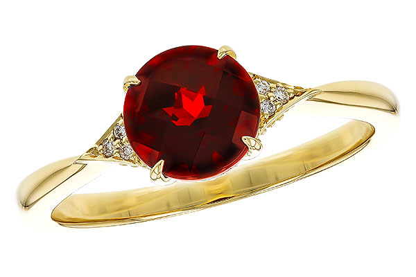 14K Yellow Gold Garnet Ring