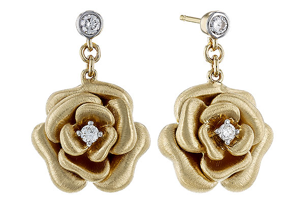 14K Yellow Gold Diamond Earrings