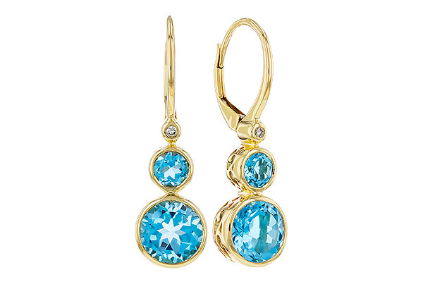 14K Yellow Gold Topaz Earrings