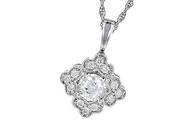 14K White Gold Diamond Necklace