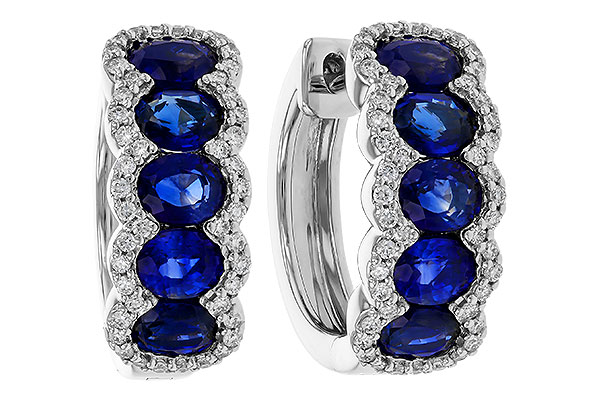 14K White Gold Sapphire Earrings