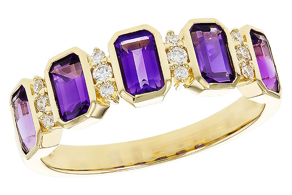 14K Yellow Gold Amethyst Ring
