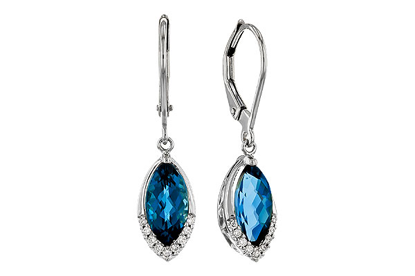 14K White Gold Topaz Earrings
