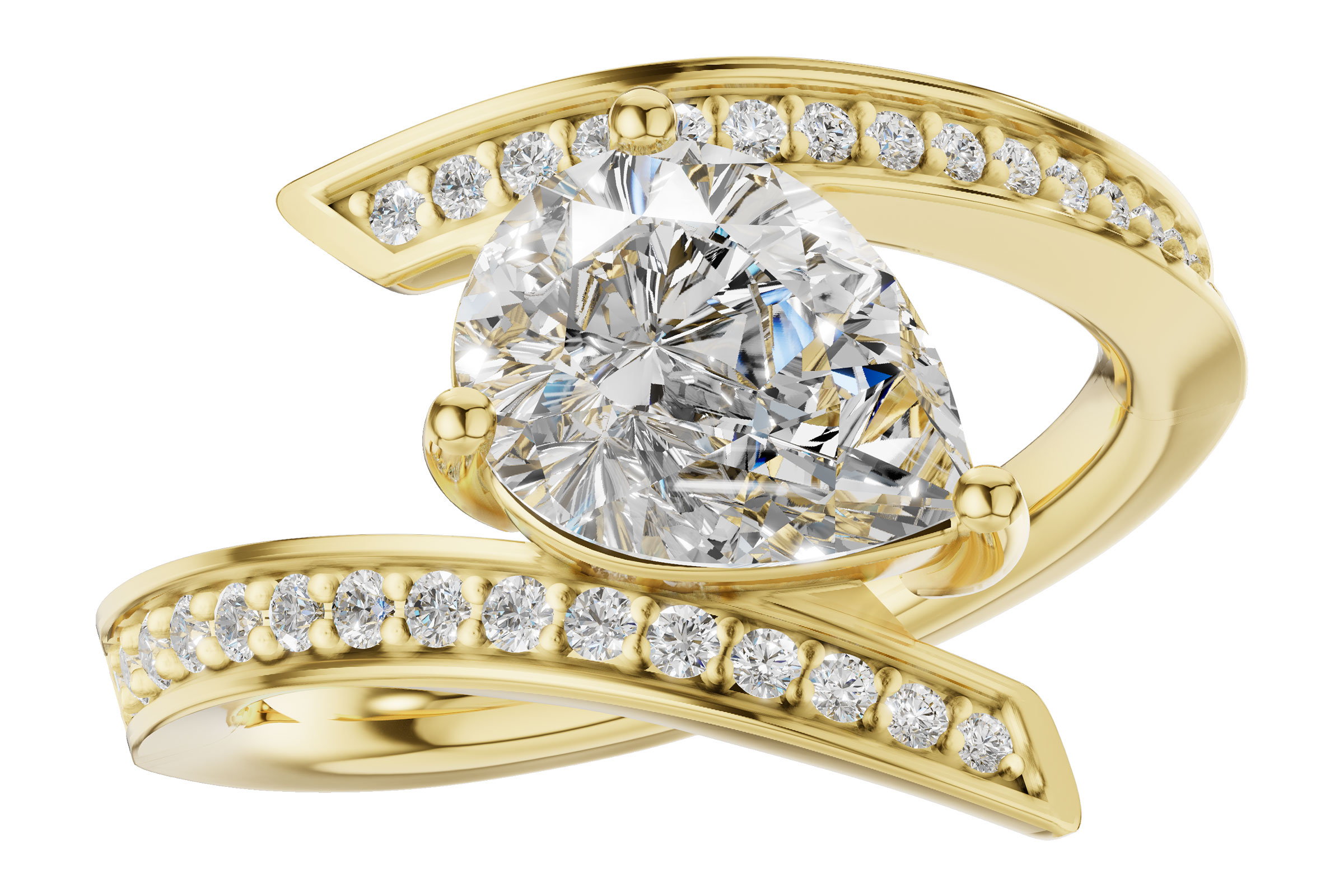 14K Yellow Gold Diamond Semi-Mount Ring