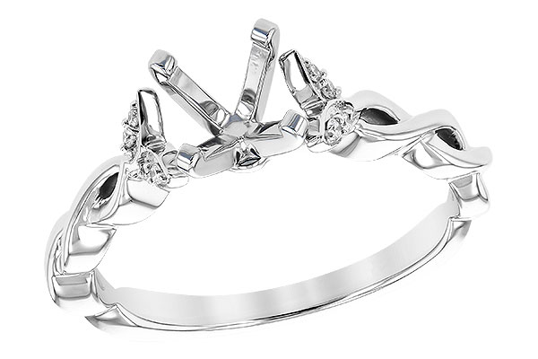 14K White Gold Diamond Semi-Mount Ring