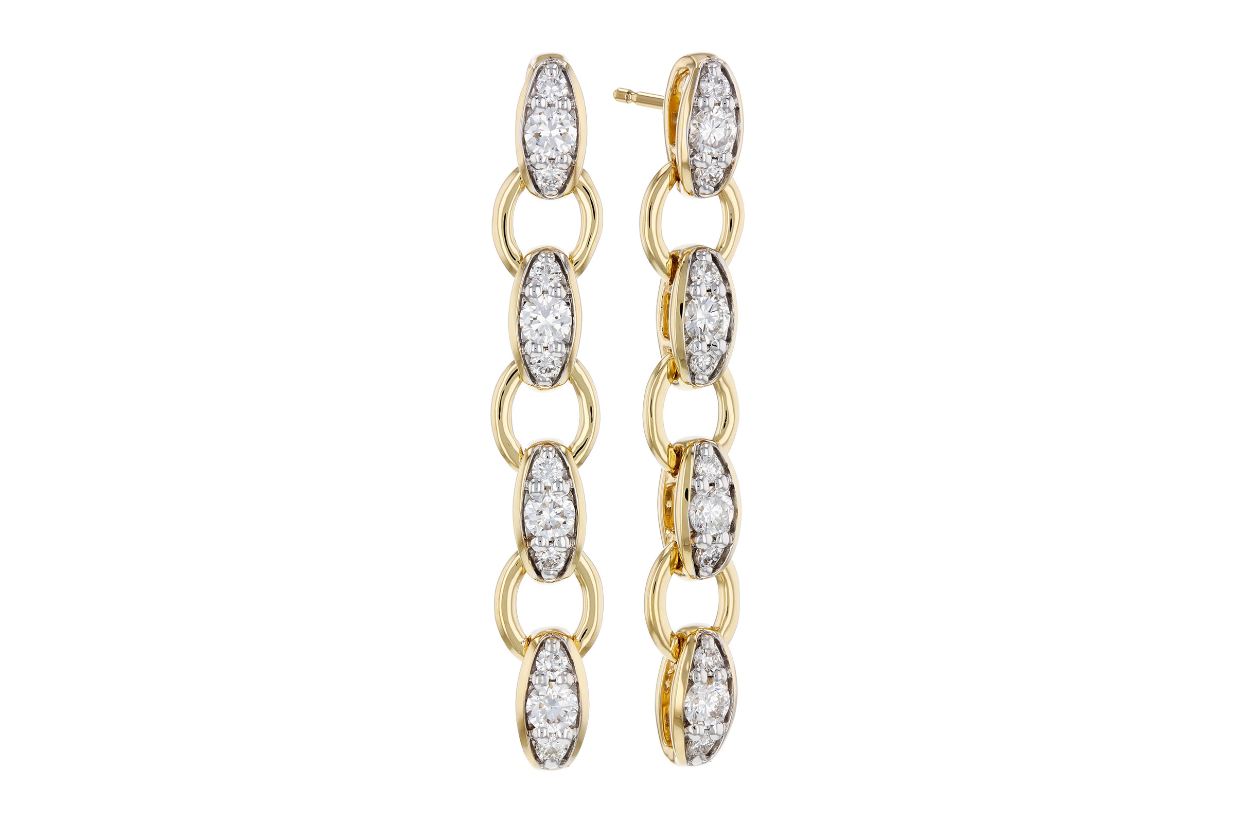 14K Yellow Gold Diamond Earrings