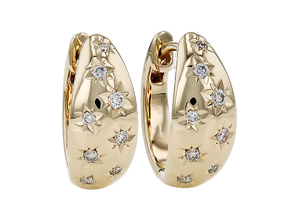 14K Yellow Gold Diamond Earrings