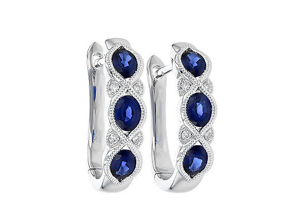 14K White Gold Sapphire Earrings