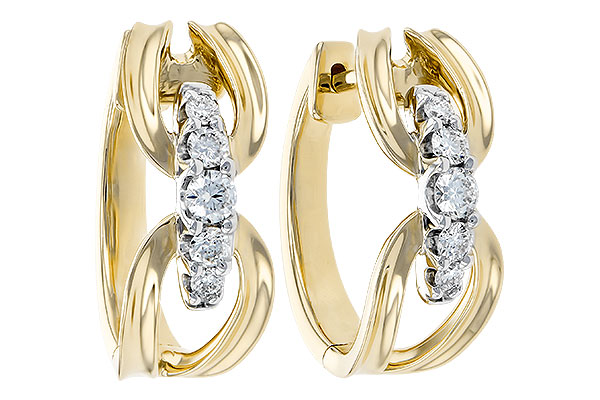 14K Yellow Gold Diamond Earrings