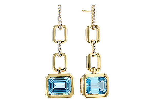14K Yellow Gold Topaz Earrings