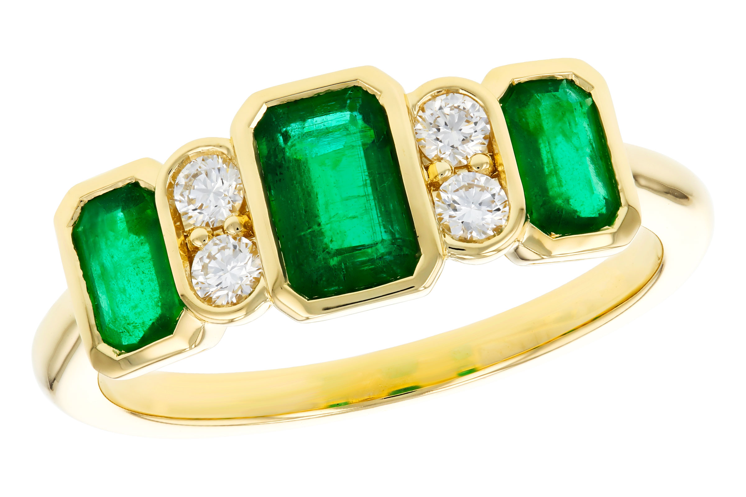 14K Yellow Gold Emerald Ring