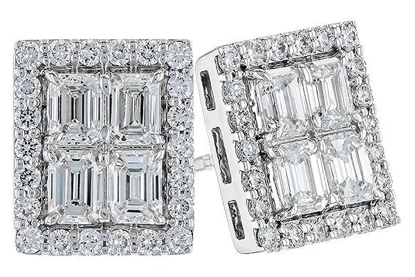 14K White Gold Diamond Earrings