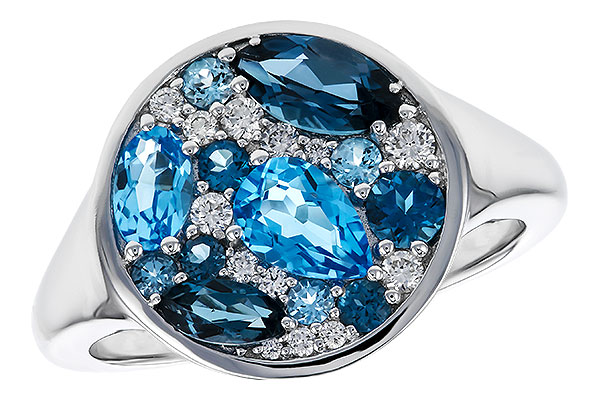 14K White Gold Topaz Ring