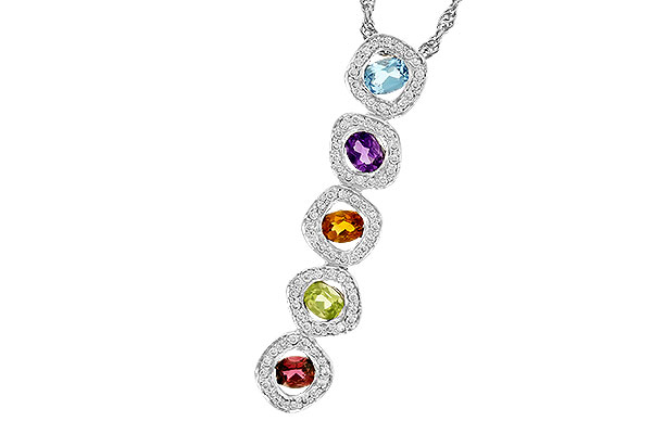 14K White Gold Diamond Necklace