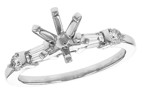 14K White Gold Diamond Semi-Mount Ring
