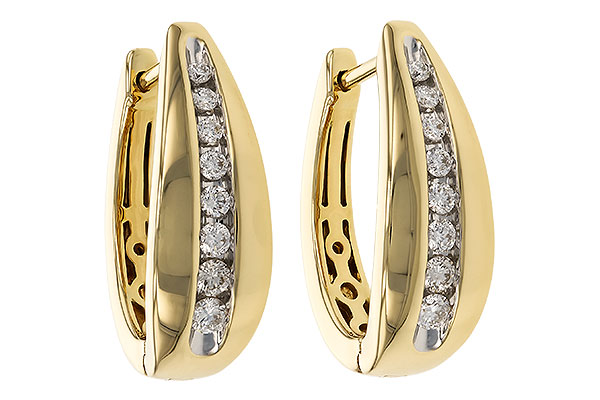 14K Yellow Gold Diamond Earrings