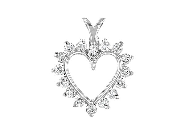 14K White Gold Diamond Pendant