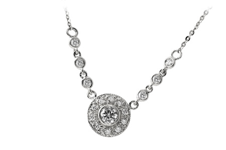14K White Gold Diamond Necklace