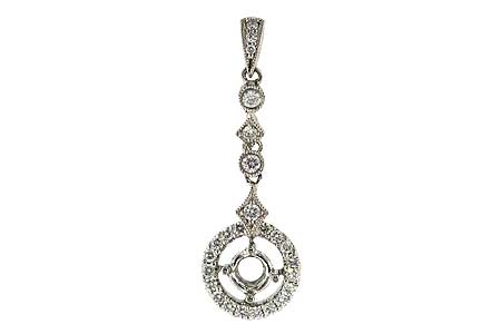 14K White Gold Diamond Pendant