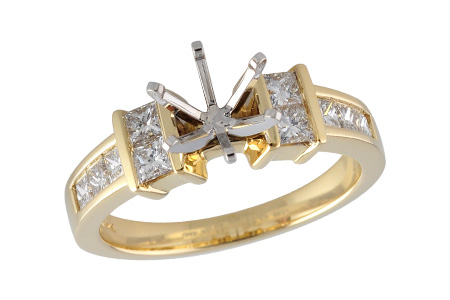 14K Yellow Gold Diamond Semi-Mount Ring