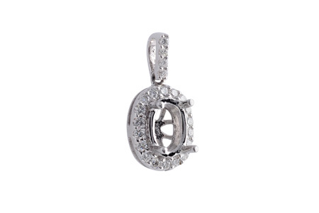 14K White Gold Diamond Pendant