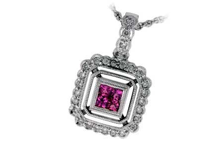 14K White Gold Sapphire Necklace
