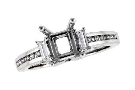 14K White Gold Diamond Semi-Mount Ring
