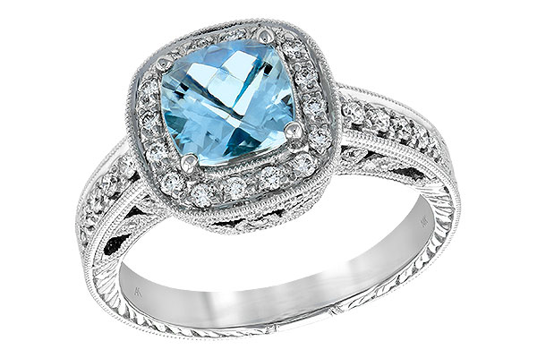 14K White Gold Aquamarine Ring