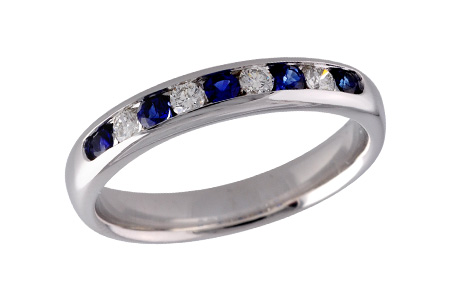 14K White Gold Sapphire Anniversary Band