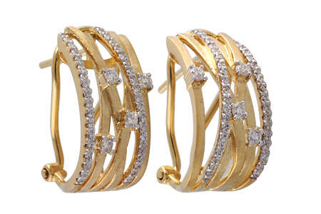 14K Yellow Gold Diamond Earrings