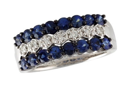 14K White Gold Sapphire Anniversary Band