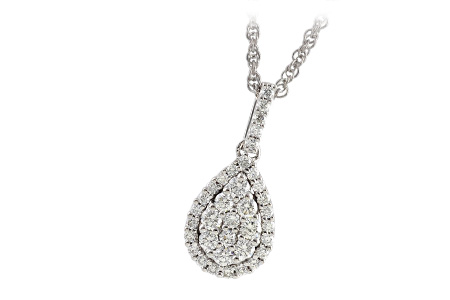 14K White Gold Diamond Necklace