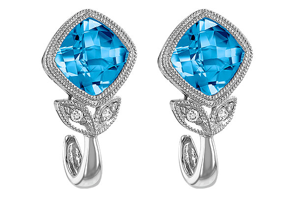14K White Gold Topaz Earrings