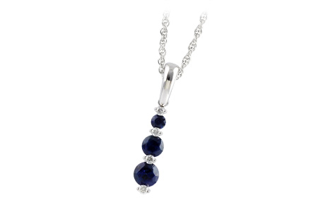 14K White Gold Sapphire Necklace