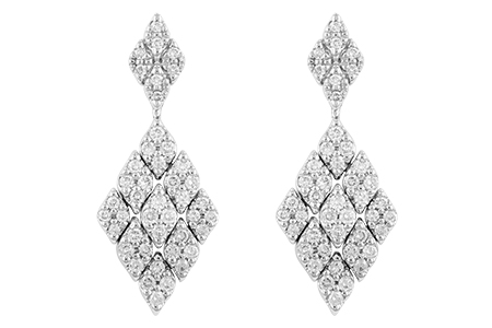 14K White Gold Diamond Earrings
