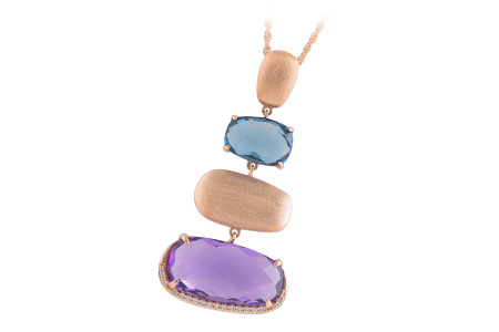 14K Rose Gold Amethyst Necklace