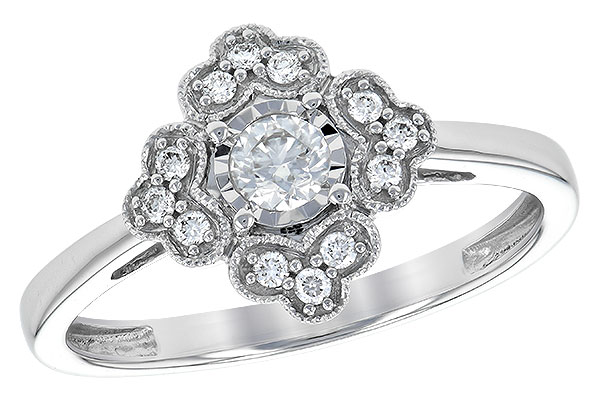 14K White Gold Diamond Ring