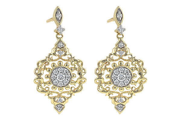 14K Two-Tone Diamond Earrings