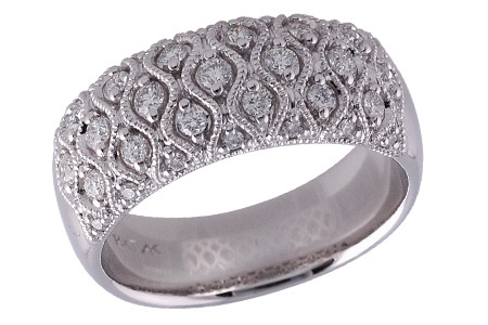 14K White Gold Diamond Anniversary Band