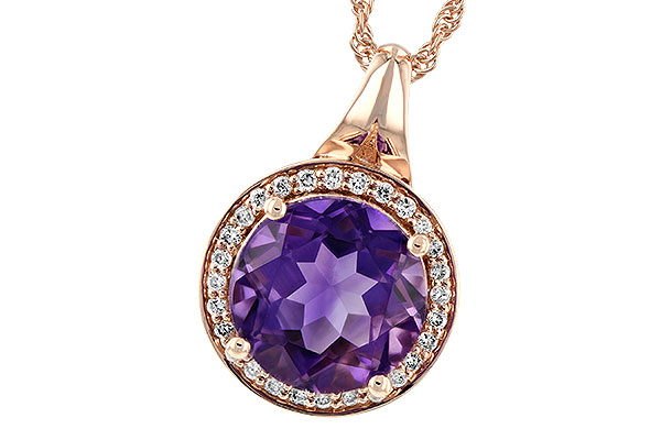 14K Rose Gold Amethyst Necklace