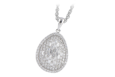 14K White Gold Diamond Necklace