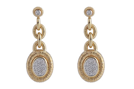 14K Two-Tone Diamond Earrings